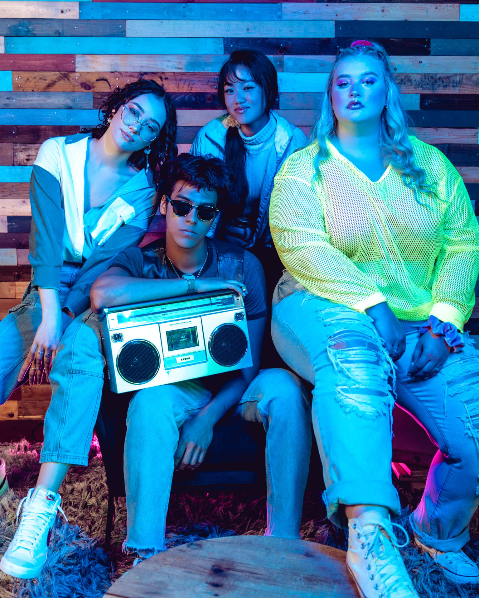 Group of people with boombox